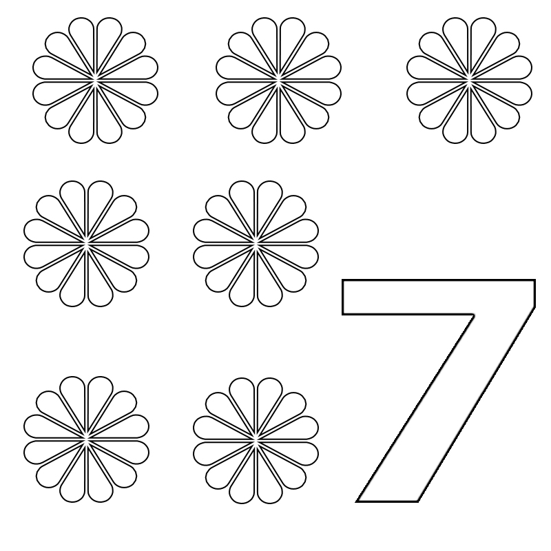 Number 7 Coloring Pages for Preschoolers