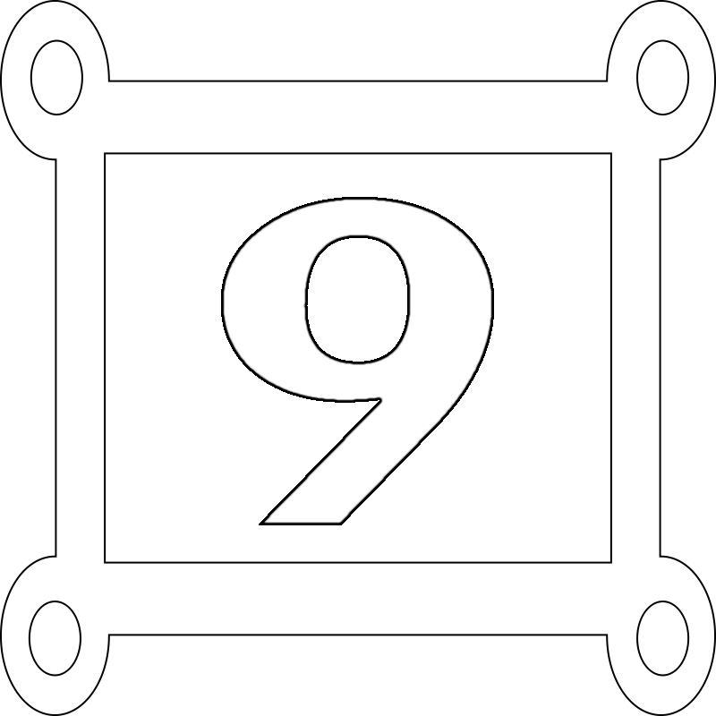 Number 9 Printable Coloring Pages
