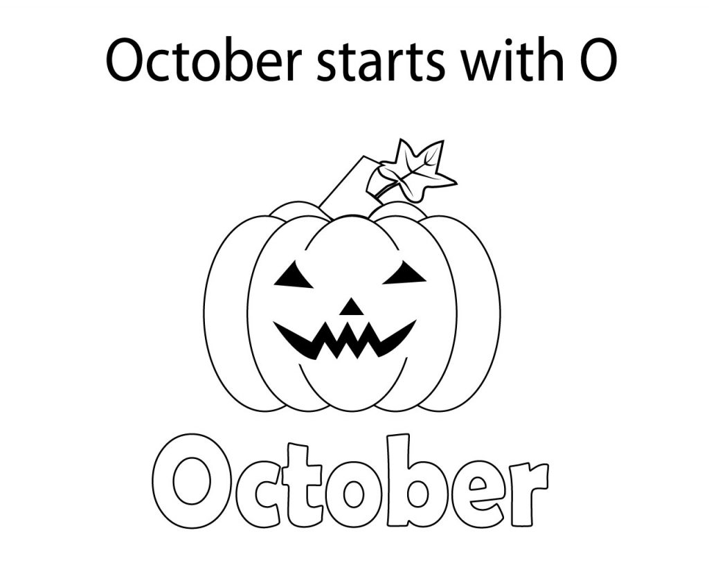 Top 10 October Coloring Pages for preschoolers, kindergarten, adults.