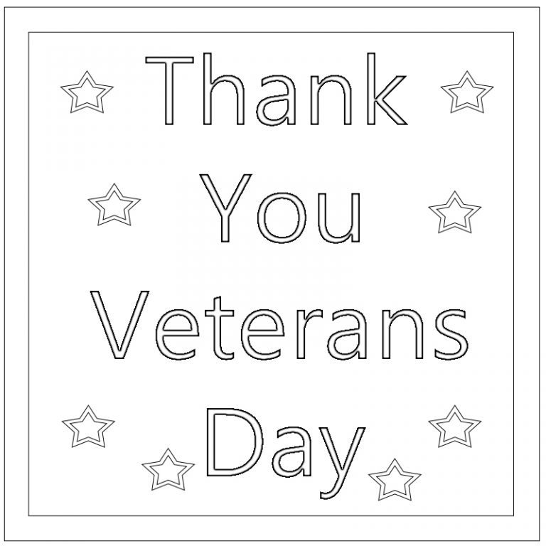 Thank You Veterans Day Coloring Pages Printable Free Coloring Pages