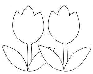 Tulip Simple Flower Coloring Pages