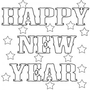 Happy New Year Coloring Page to Print – Free Coloring Pages for Kids