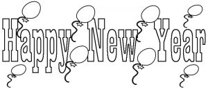 Happy New Year Coloring Page to Print