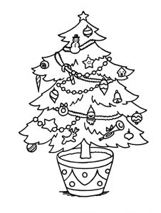 Christmas Tree Coloring Pages with ornament