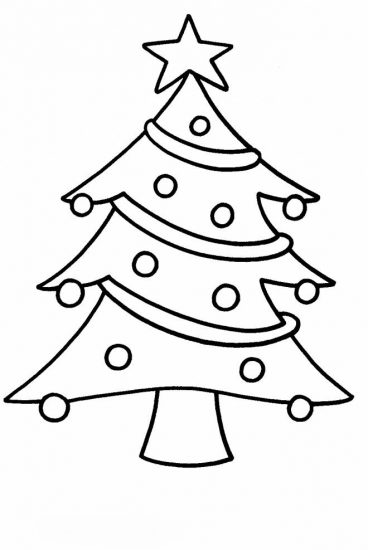 Christmas Tree Coloring Pages with simple ornament – Free Coloring ...