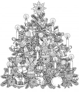 Detailed Christmas Tree Coloring Pages