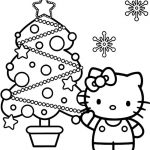 Hello kitty Christmas Tree Coloring Pages
