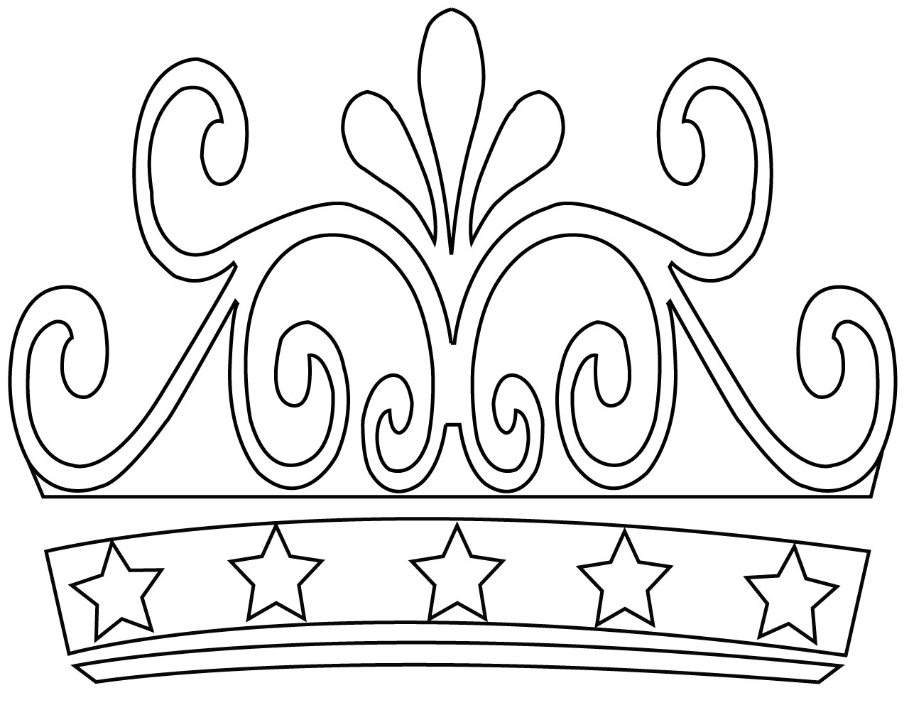 Crown Coloring Pages To Print, Simple, Birthday, Princess Free Download