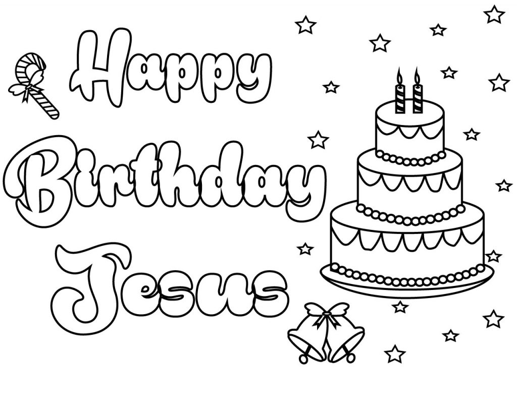 Christmas Happy Birthday Jesus Coloring Pages