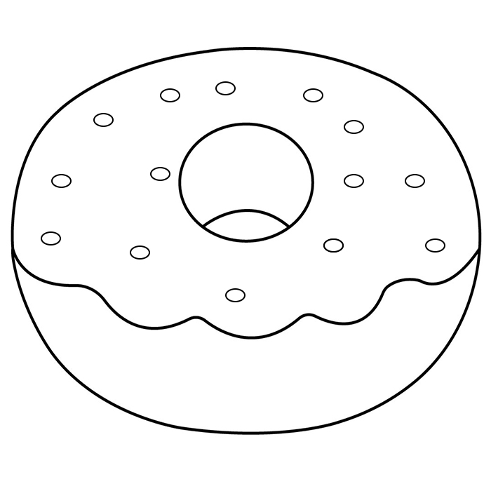 Donut Coloring Page To Print Printable Doughnut