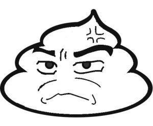 Poop Emoji Coloring pages Angry