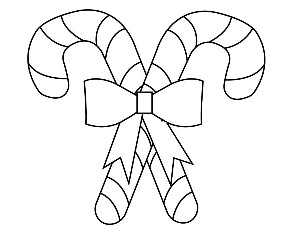 Printable Christmas Candy Cane Coloring Pages