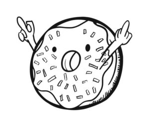 donut coloring pages food