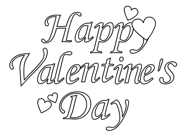 Happy Valentine Day Colouring Pages