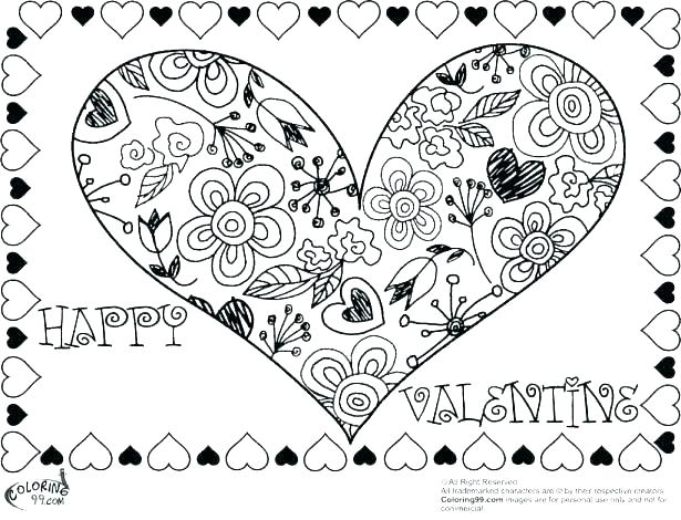 Happy Valentines Coloring Heart