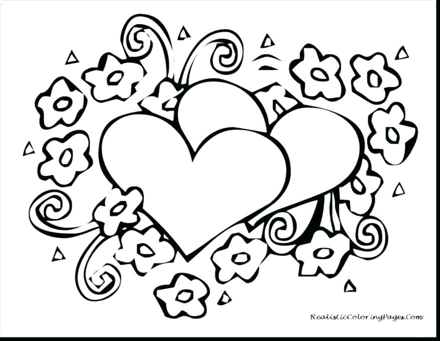 Happy Valentines Coloring Pages Hearts