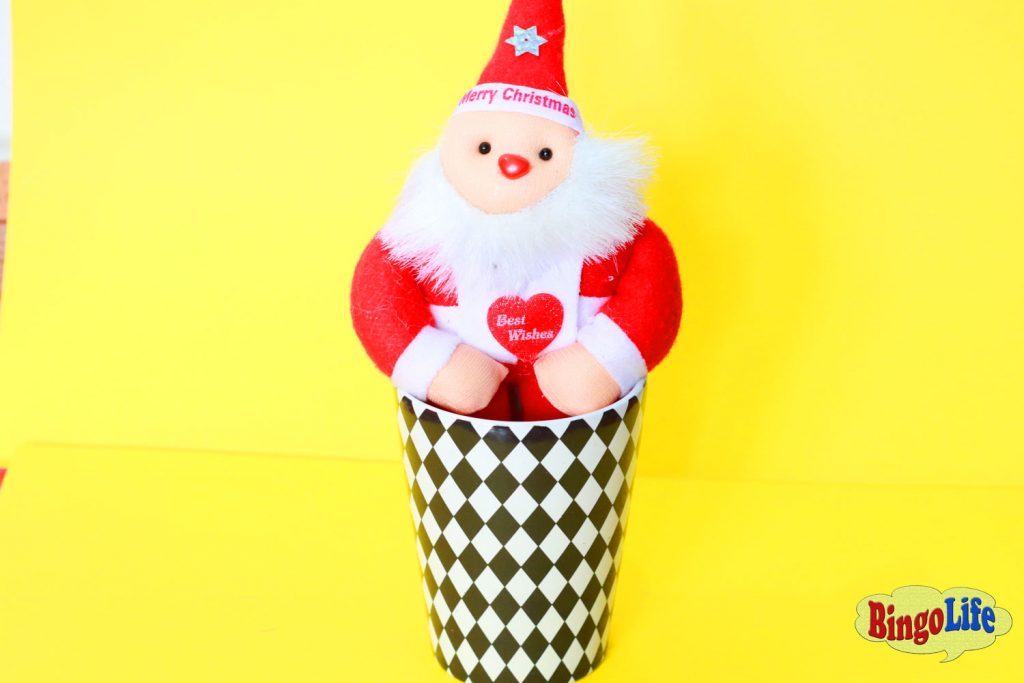 Santa in black and white cup