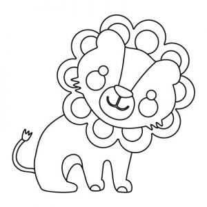 Baby lion coloring pages with smile