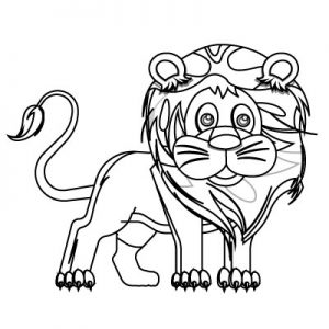 Baby lion with big face coloring pages