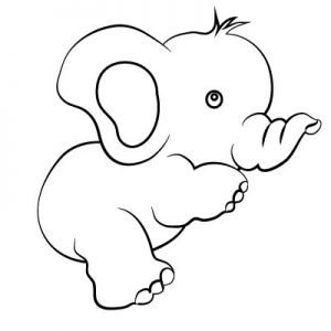 Cute Baby elephant coloring page