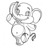 Dancing Baby elephant coloring page