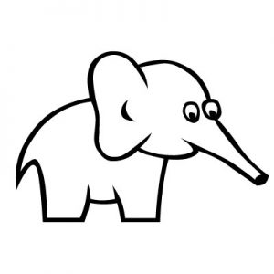 Easy Baby elephant coloring page