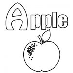 Letter A with apple coloring pages