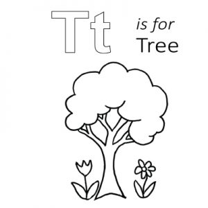 T is for Tree Coloring Pages