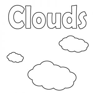 letter C Coloring Pages with clouds