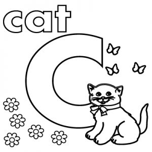 letter C stands for C Cat Coloring Pages