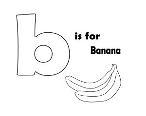 B is for banana Coloring Pages