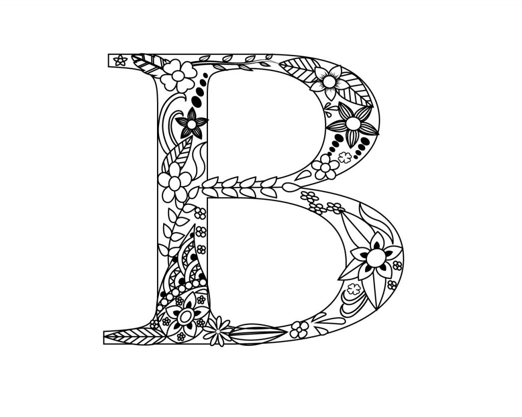 Letter B Coloring Pages for Adults – Free Coloring Pages for Kids