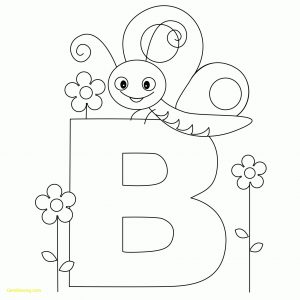 Letter B with butterfly Coloring Pages