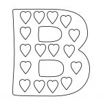 Letter B with hearts Coloring Pages