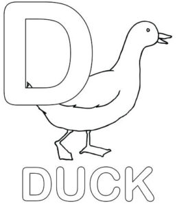 D for Duck Coloring pages