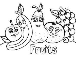 Cartoon Fruits Coloring Pages