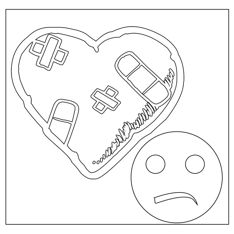 depressing broken heart coloring pages