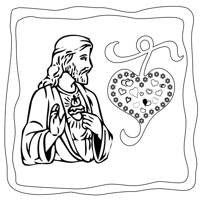 sacred heart coloring pages