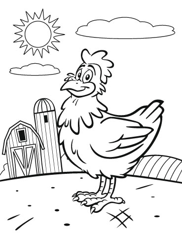 coloring pages easy simple farm drawing