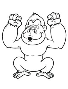coloring pages gorilla funny