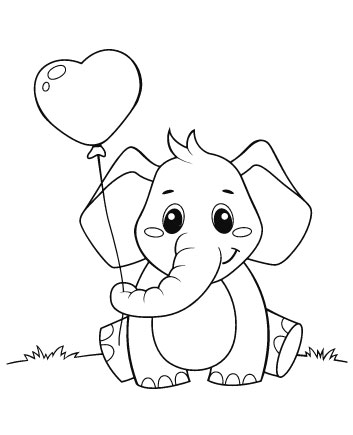 elephant coloring pages for kids