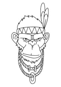 coloring pages gorilla in fores