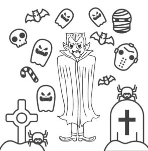 halloween vampire coloring pages