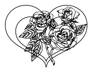 Heart And Roses Coloring Pages Free to Print – Free Coloring Pages for Kids